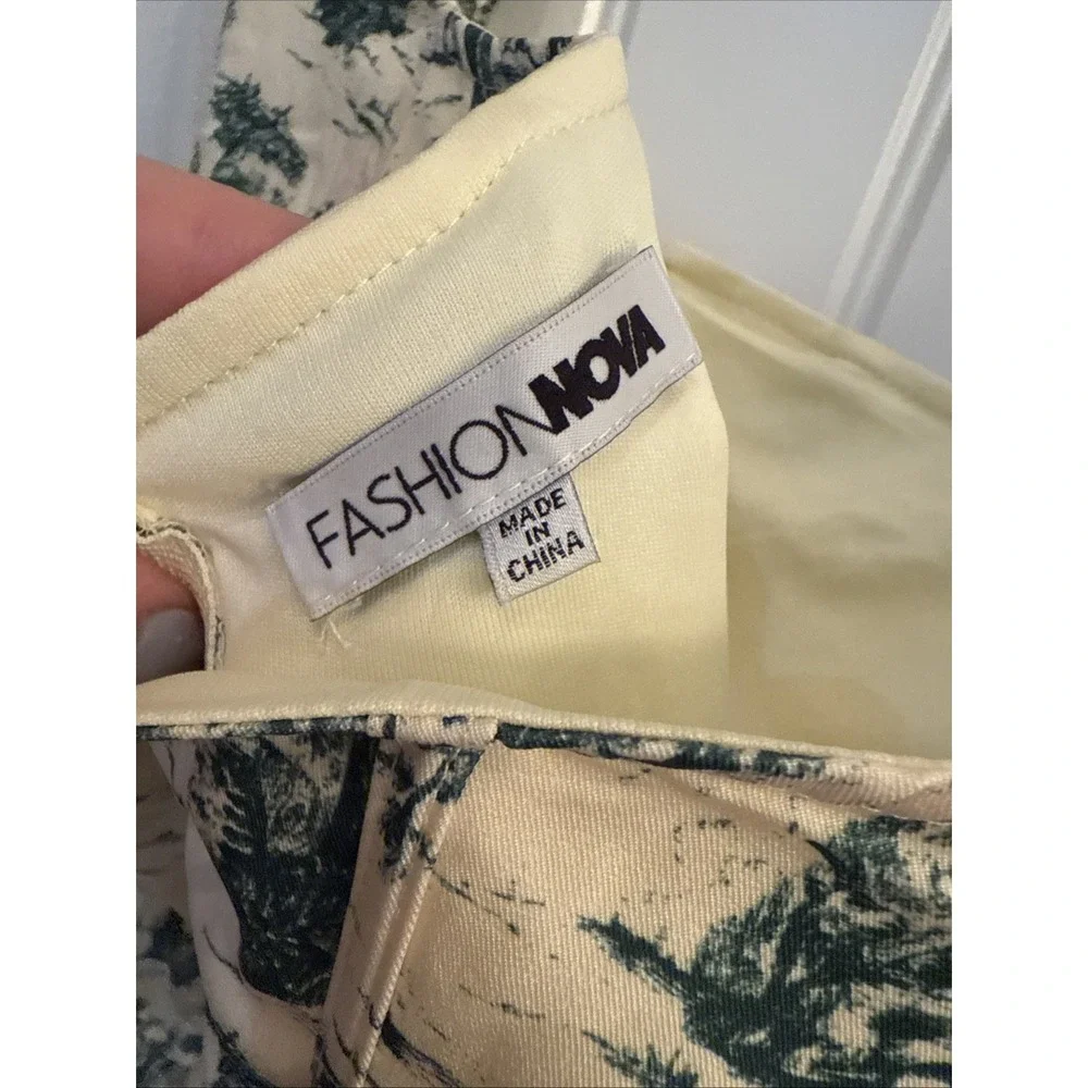 Fashion Nova Simple Life Corset Top - Yellow/combo Toile Medium